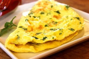 Steam breakfast omelette for gastritis during exacerbation