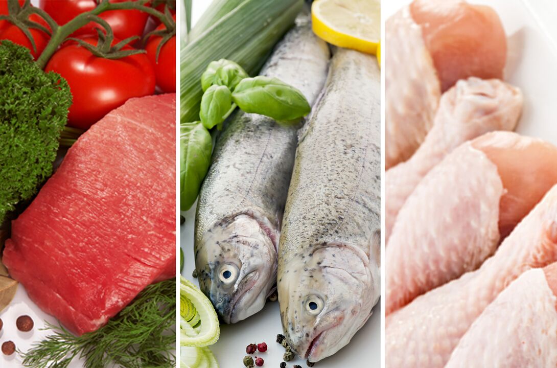 Fish and meat for the treatment of gastritis
