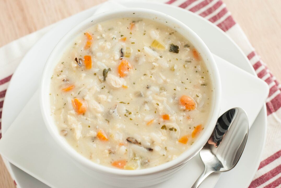 Rice and milk soup against gastritis